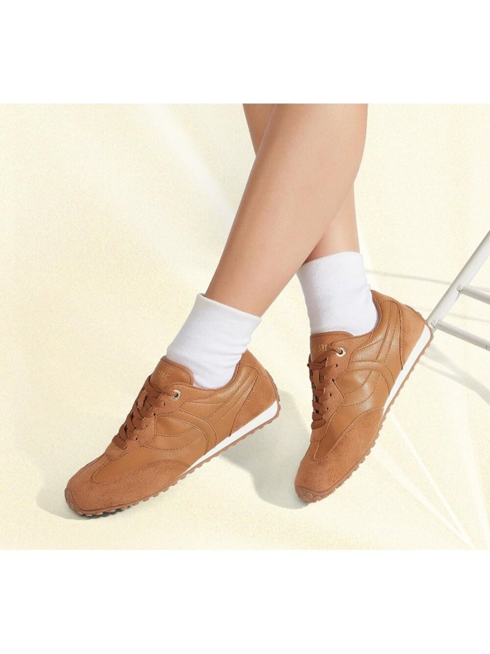 Women's Brown Comfortable Casual Retro Non Slip Lightweight Fashion Sneakers - Picture 6 of 6